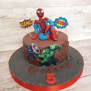 torta spiderman in pasta di zucchero