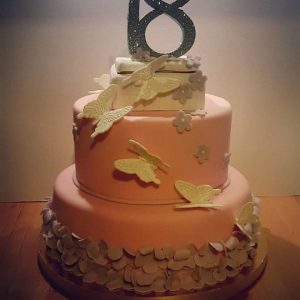 torta diciottesimo in pasta di zucchero