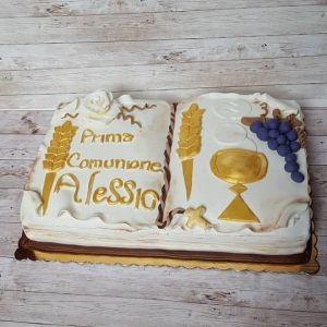 torta comunione in pasta di zucchero