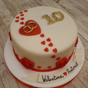 torta anniversario in pasta di zucchero