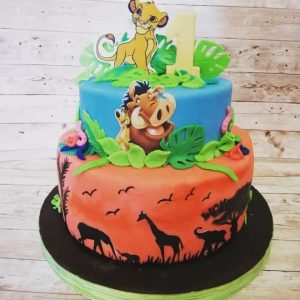 torta il re leone in pasta di zucchero