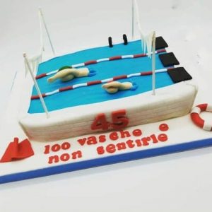 torta piscina in pasta di zucchero