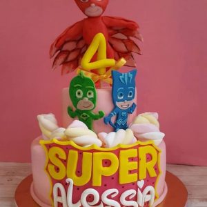 torta pj mask n in pasta di zucchero