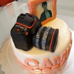 torta fotografo in pasta di zucchero