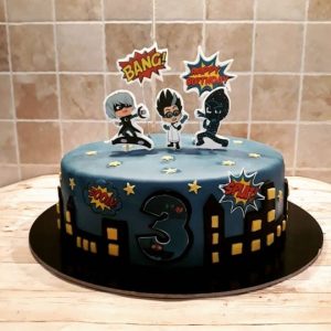 torta pj mask in pasta di zucchero