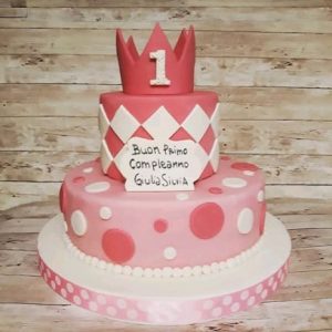 torta primo compleanno in pasta di zucchero