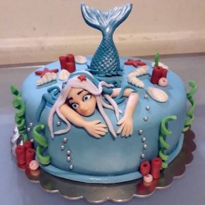 torta sirena in pasta di zucchero