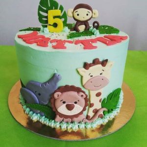 torta jungla in pasta di zucchero