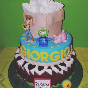 torta toy story in pasta di zucchero